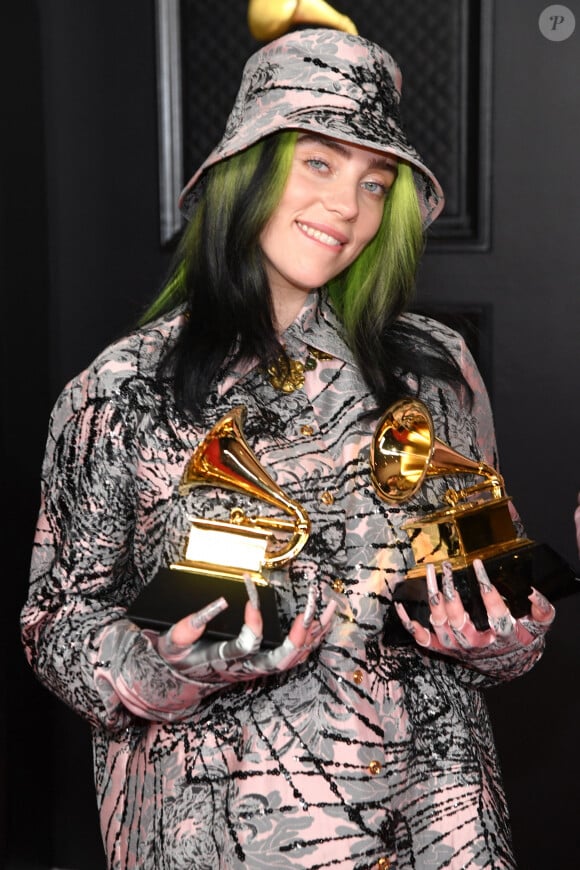 Billie Eilish aux 63e Grammy Awards. Los Angeles, le 14 mars 2021.