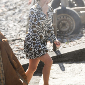 Lady Gaga sur le tournage du film "House of Gucci", sur le lac de Côme. Le 18 mars 2021.