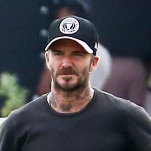 Exclusif - David Beckham, sans masque, arrive à son entraînement de football de l'Inter Miami, le 6 février 2021.