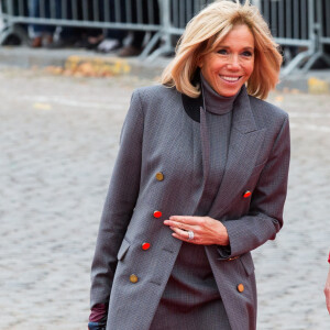 Le Président français Emmanuel Macron et la Première Dame Brigitte Macron, accueillis par le roi Philippe de Belgique et la reine Mathilde de Belgique, au palais royal de Bruxelles, lors d'une visite d'état en Belgique. Belgique, Bruxelles, 19 novembre 2018. @ Alain Rolland / Imagebuzz / Bestimage 