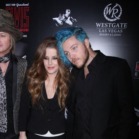 Michael Lockwood, sa femme Lisa Marie Presley et son fils Benjamin Keough à Las Vegas. Le 23 avril 2015