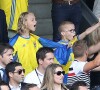 Helena Seger (épouse de Zlatan Ibrahimovic) et leurs fils Maximilian et Vincent, supporters engagés lors du match Italie - Suède au Stadium de Toulouse. Toulouse, le 17 juin 2016. © Cyril Moreau/Bestimage