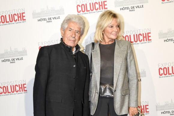 Philippe Gildas et sa femme Maryse - Vernissage presse de l'exposition "Coluche" à l'Hôtel de Ville de Paris le 5 octobre 2016. © Pierre Perusseau/Bestimage