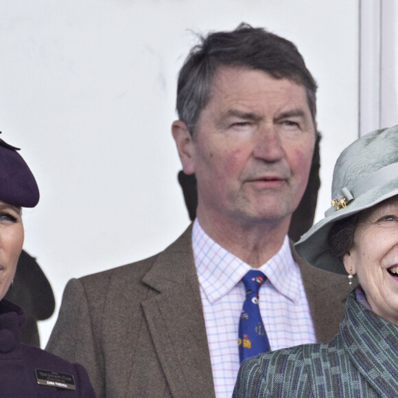 Zara Phillips (Zara Tindall), la princesse Anne - Dans les tribunes du Festival Cheltenham - Jour quatre, le 13 mars 2020.