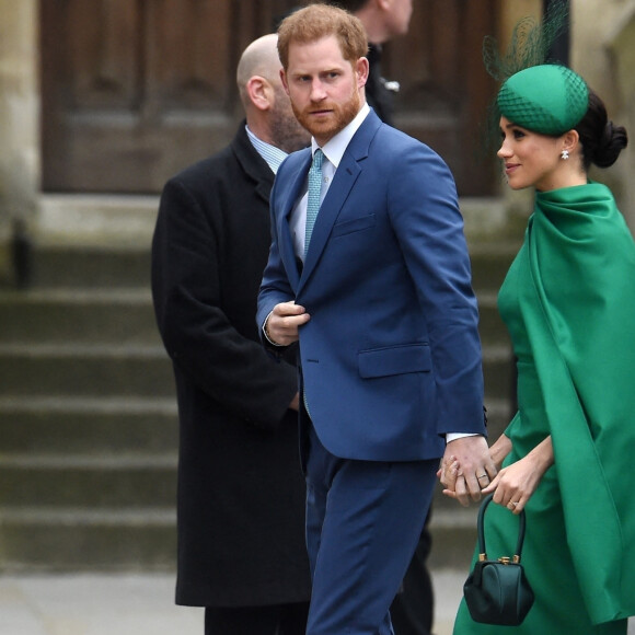 Le prince Harry, duc de Sussex, et Meghan Markle, duchesse de Sussex - La famille royale d'Angleterre à son arrivée à la cérémonie du Commonwealth en l'abbaye de Westminster à Londres. Le 9 mars 2020
