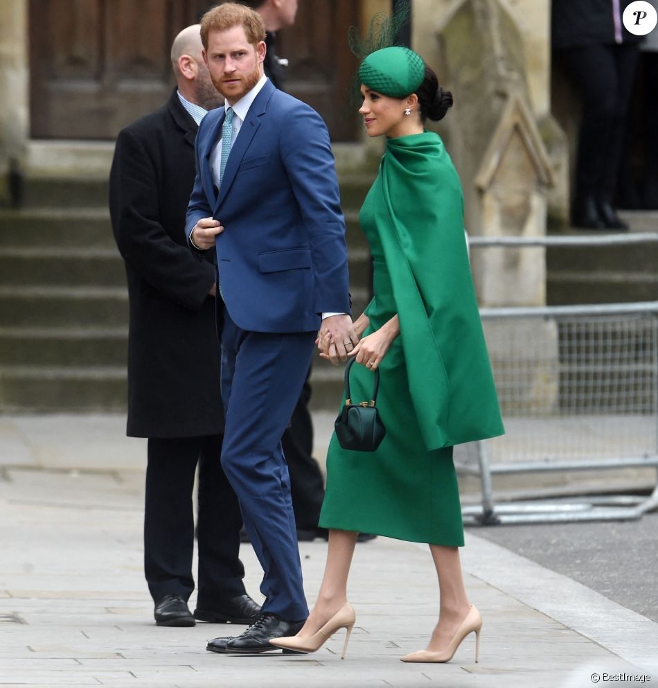 Le prince Harry, duc de Sussex, et Meghan Markle, duchesse de Sussex - La famille royale d'Angleterre à son arrivée à la cérémonie du Commonwealth en l'abbaye de Westminster à Londres. Le 9 mars 2020