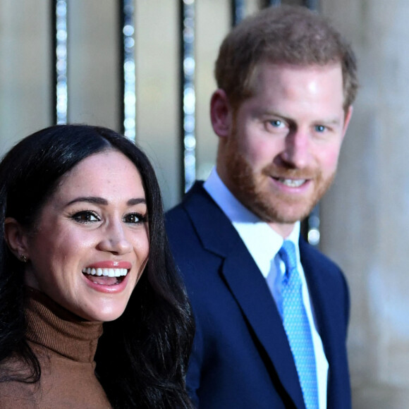 Le prince Harry, duc de Sussex, et Meghan Markle, duchesse de Sussex, en visite à la Canada House à Londres le 7 janvier 2020. 