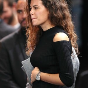 Noura El Shwekh, la compagne de Jo-Wilfried Tsonga, enceinte, regarde son compagnon se qualifier pour les 8èmes de finale au BNP Masters 2016 à l'AccorHotels Arena à Paris le 2 novembre 2016. © Cyril Moreau / Veeren / Bestimage