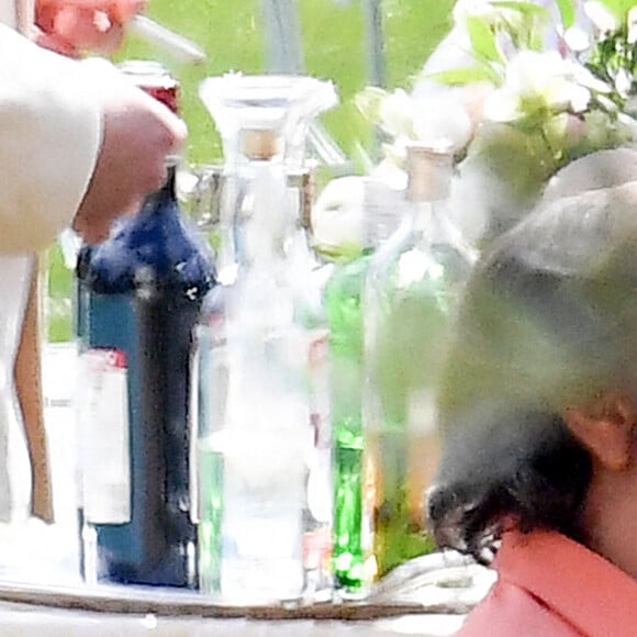 Jared Leto et Al Pacino tournent une scène en extérieur pour le film "House of Gucci" (Gucci) à la villa Balbiano sur le Lac de Côme le 17 mars 2021.