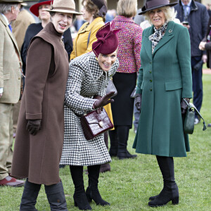 Camilla Parker Bowles, duchesse de Cornouailles, Zara Tindall, la princesse Anne d'Angleterre - La famille royale lors des courses de chevaux du festival de Cheltenham le 11 mars 2020.