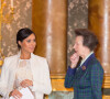 Le prince Harry, duc de Sussex, et Meghan Markle (enceinte), duchesse de Sussex, la princesse Anne - La famille royale d'Angleterre lors de la réception pour les 50 ans de l'investiture du prince de Galles au palais Buckingham à Londres. Le 5 mars 2019