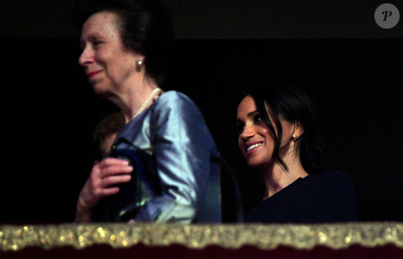 La princesse Anne et Meghan Markle - Concert au théâtre Royal Albert Hall à l'occasion du 92ème anniversaire de la reine Elisabeth II d'Angleterre à Londres le 21 avril 2018.