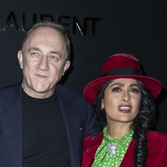 François-Henri Pinault et sa femme Salma Hayek au Photocall du défilé de mode Prêt-à-Porter automne-hiver 2019/2020 " Saint Laurent " à Paris. Le 26 février 2019 © Olivier Borde / Bestimage 