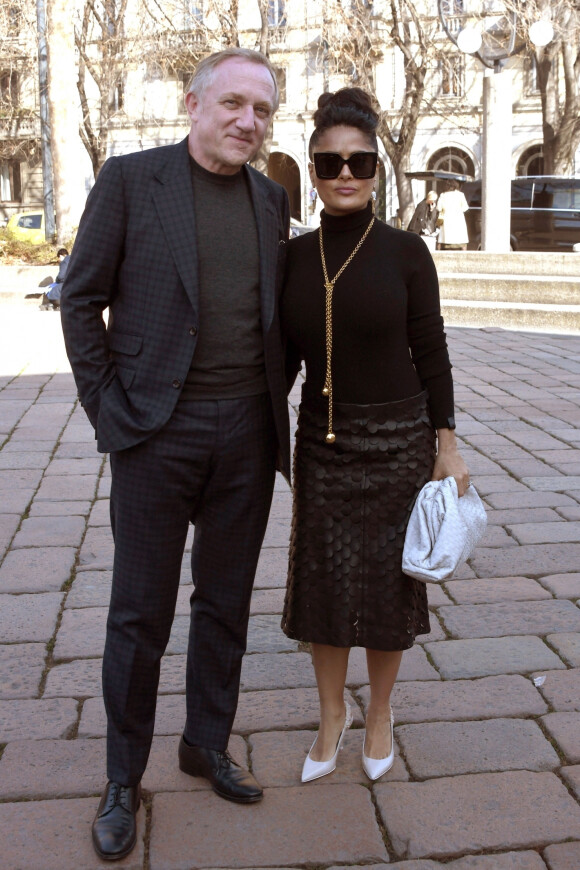 Francois-Henri Pinault et sa femme Salma Hayek - Les célébrités à Milan à l'occasion de la fashion week le 22 février, 2019 
