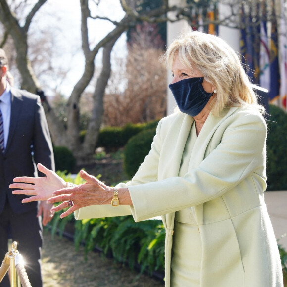 Jill Biden, épouse du président des États-Unis Joe Biden, au Rose Garden de la Maison Blanche à Washington le 11 mars 2021