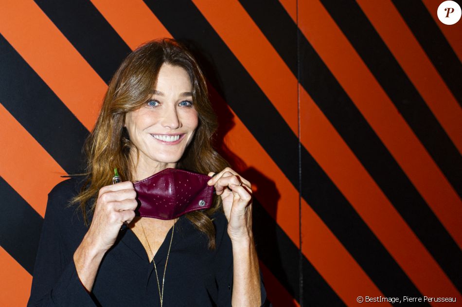 Exclusif - Carla Bruni Sarkozy - Backstage de l'émission "Psychodon, Unis face aux maladies psychiques" à l'Olympia à Paris et diffusée sur C8, le 6 octobre 2020 © Pierre Perusseau/Bestimage