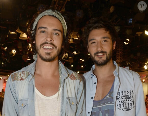 Fréro Delavega (Jérémy Frérot et Florian Delavega) - Enregistrement de l'émission "Vivement Dimanche" à Paris le 15 avril 2015.