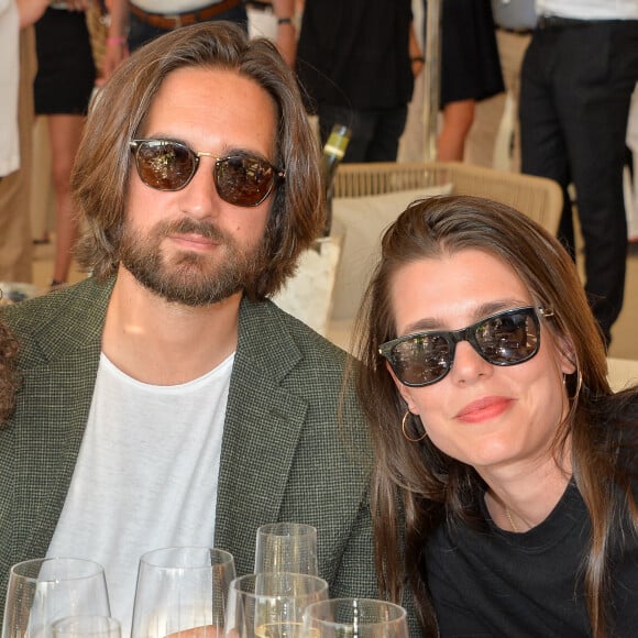 Exclusif - Charlotte Casiraghi-Rassam et son mari Dimitri Rassam dans la tente VIP lors du Longines Paris Eiffel Jumping au Champ de Mars à Paris, le samedi 6 juillet 2019. © Veeren-Ramsamy/Bestimage