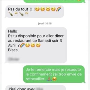 Séverine Ferrer a partagé des captures d'écran d'une invitation pour un restaurant clandestin sur Instagram