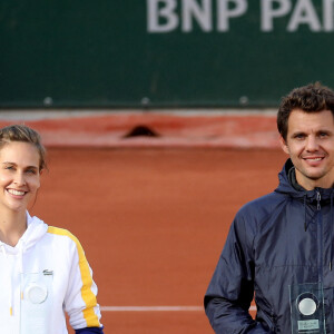 Ophélie Meunier et Paul-Henri Mathieu - Tournoi de tennis du programme "Stars, Set et Match" à Paris. Le 7 octobre 2020. © Dominique Jacovides / Bestimage