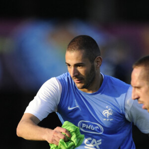 Karim Benzema et Franck Ribéry avec l'équipe de France en 2012.