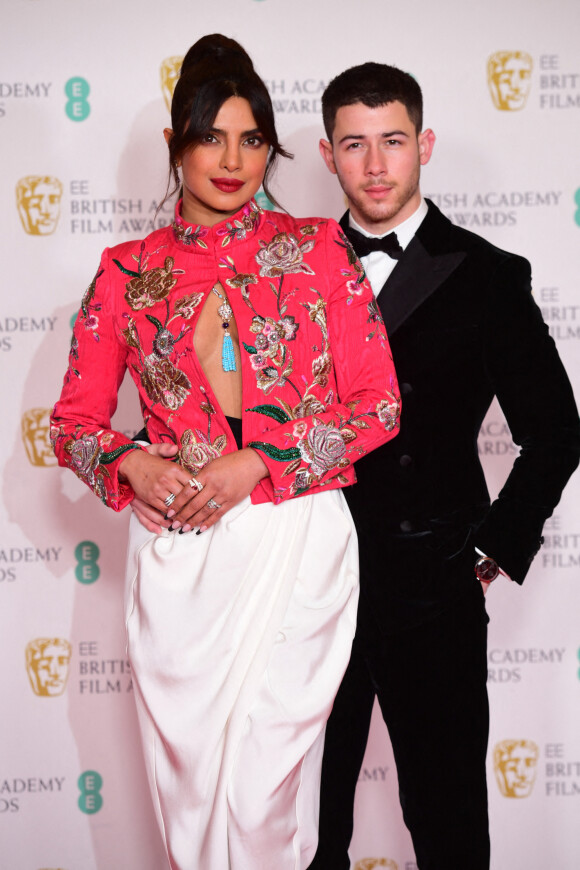 Priyanka Chopra et Nick Jonas - 74e cérémonie des BAFTA Film Awards au Royal Albert Hall de Londres. Le 11 avril 2021. @ Ian West/PA Wire