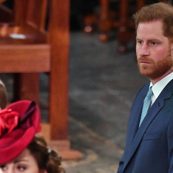 Le prince William, duc de Cambridge, et Catherine (Kate) Middleton, duchesse de Cambridge, Le prince Harry, duc de Sussex, Meghan Markle, duchesse de Sussex - La famille royale d'Angleterre lors de la cérémonie du Commonwealth en l'abbaye de Westminster à Londres le 9 mars 2020.