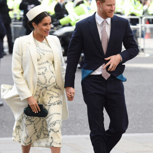 Le prince Harry, duc de Sussex, Meghan Markle, enceinte, duchesse de Sussex - Arrivées des participants à la messe en l'honneur de la journée du Commonwealth à l'abbaye de Westminster à Londres le 11 mars 2019.