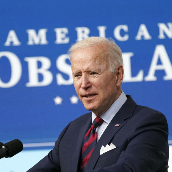 Le président des Etats-Unis Joe Biden lors d'une conférence de presse sur l'"American Jobs Plan" à Washington. Le 7 avril 2021