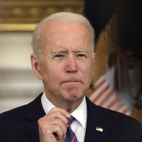 Joe Biden (président des Etats-Unis) en conférence à la Maison Blanche. Washington DC, le 2 avril 2021.