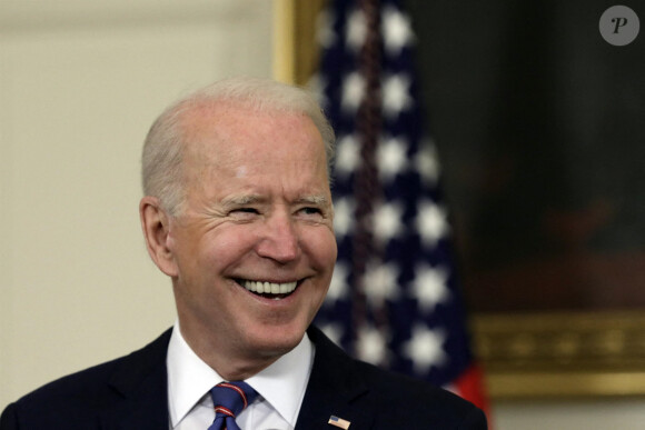 Joe Biden (président des Etats-Unis) en conférence à la Maison Blanche. Washington DC, le 2 avril 2021.