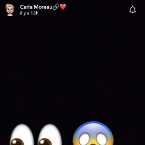 Troublant message de Carla Moreau sur Snapchat