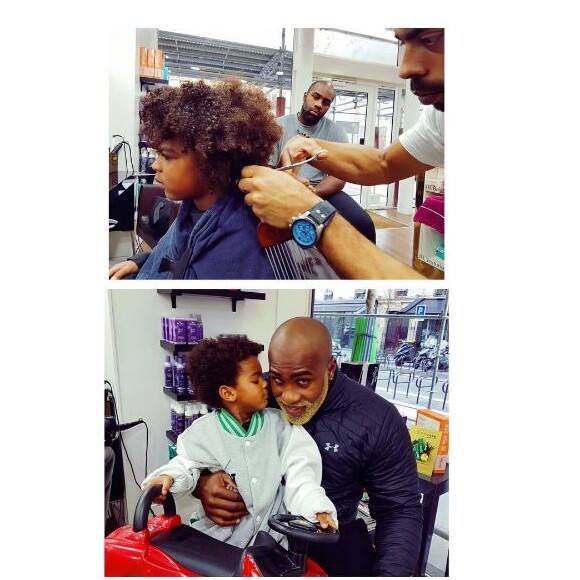 Teddy Riner et son fils Eden. Photo publiée sur Instagram le 14 mars 2017.