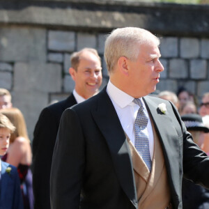 La princesse Eugenie d'York, Le prince Andrew, duc d'York et La princesse Beatrice d'York - Les invités arrivent à la chapelle St. George pour le mariage du prince Harry et de Meghan Markle au château de Windsor, Royaume Uni, le 19 mai 2018.