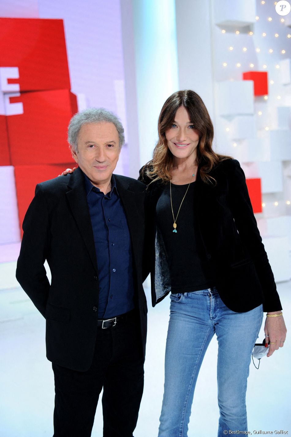 Exclusif - Michel Drucker et Carla Bruni-Sarkozy - Enregistrement de l
