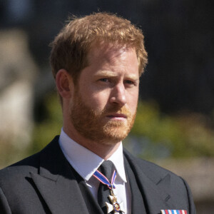 Le prince Harry, duc de Sussex - Arrivées aux funérailles du prince Philip, duc d'Edimbourg à la chapelle Saint-Georges du château de Windsor