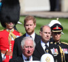 Le prince Charles, prince de Galles, le prince Edward, comte de Wessex, le prince Harry, duc de Sussex - Arrivées aux funérailles du prince Philip, duc d'Edimbourg à la chapelle Saint-Georges du château de Windsor, le 17 avril 2021. 
