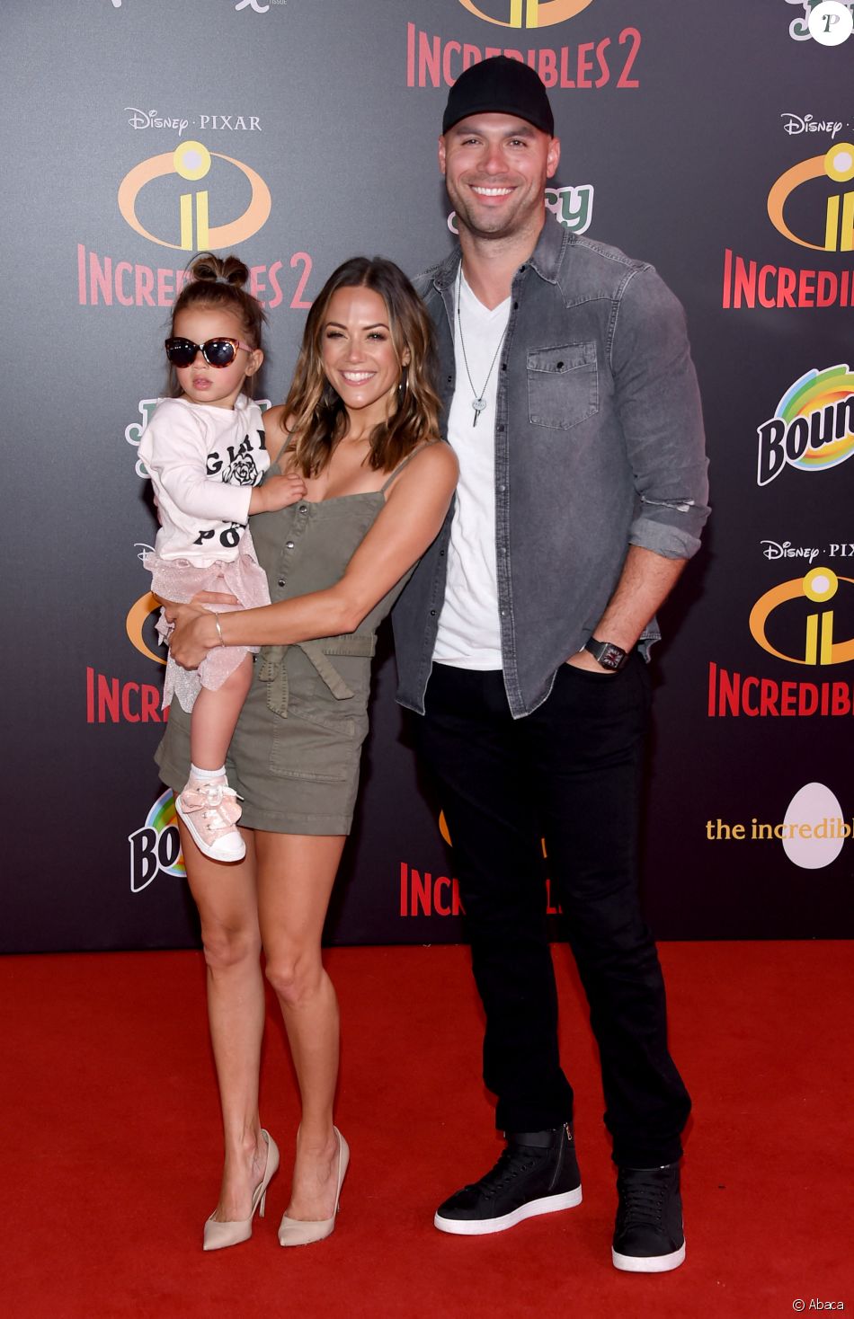 Jana Kramer, Mike Caussin et leur fille Jolie Rae Caussin à l'avant-première de Les Indestructibles 2 à Los Angeles. Le 5 juin 2018.