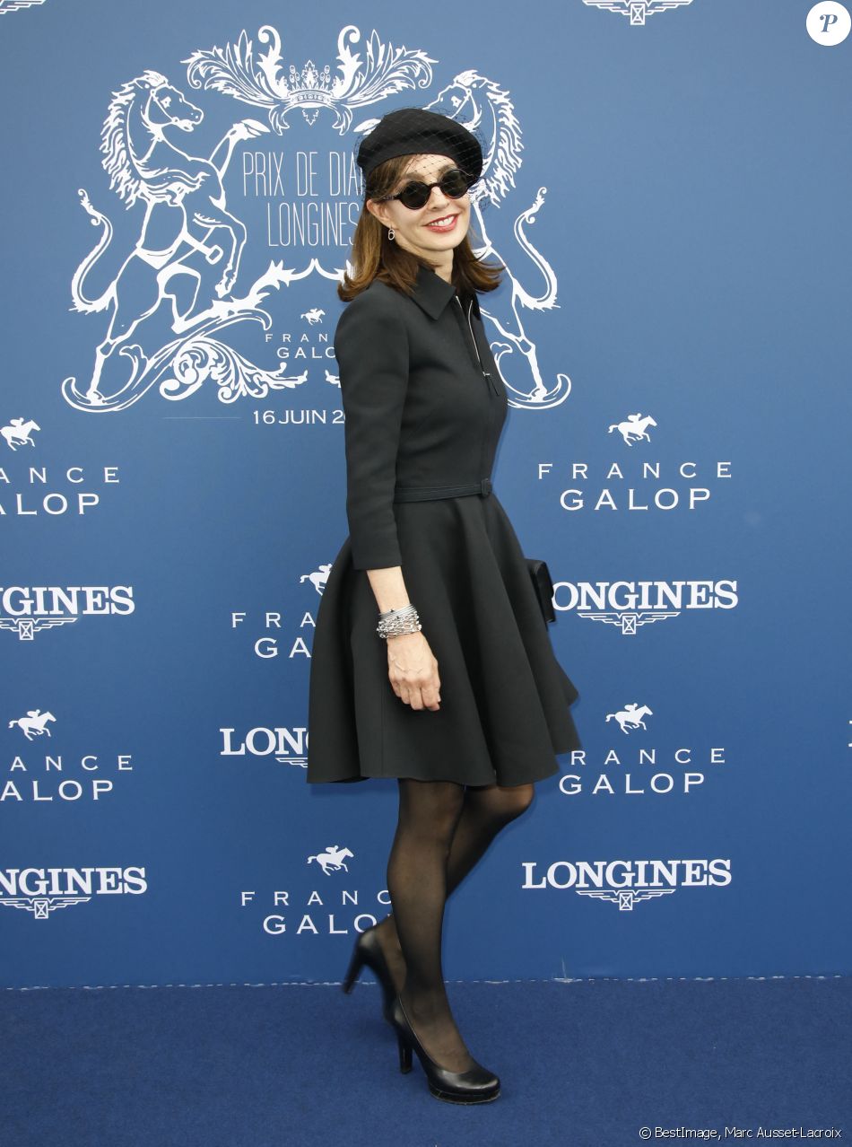 Anne Parillaud - Prix de Diane Longines à l'hippodrome de Chantilly, le 16 juin 2019. © Marc Ausset-Lacroix/Bestimage