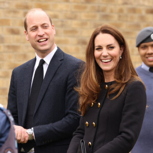 Le prince William, duc de Cambridge et Kate Middleton, duchesse de Cambridge, visitent le centre RAF Air Cadets à Londres, quelques jours après les obsèques du Prince Philip.