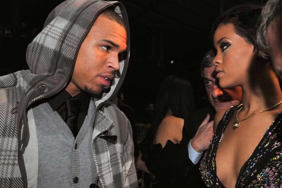 Rihanna et Chris Brown à Paris, le 1er mars 2008.