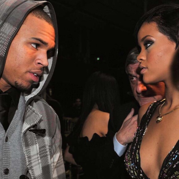 Rihanna et Chris Brown à Paris, le 1er mars 2008.