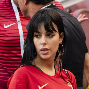 Georgina Rodriguez, la compagne de Cristiano Ronaldo, dans les tribunes du match Portugal / Maroc lors de la Coupe du Monde de Football à Moscou. Le 20 juin 2018. © Pierre Perusseau / Bestimage