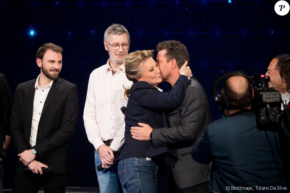 Sheila et Benjamin Castaldi - Enregistrement de l'émission "La Boîte à secrets 4" à Paris. Le 23 janvier 2020. © Tiziano Da Silva / Bestimage