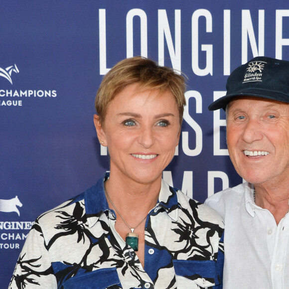 Exclusif - Yves Renier et sa femme Karin - Photocall du déjeuner - Longines Paris Eiffel Jumping au Champ de Mars à Paris, France, le 5 juillet 2019. © Veeren Ramsamy/Bestimage 