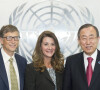 Bill Gates et Melinda Gates, Ban Ki-moon - Assemblee generale de l'ONU a New York le 25 septembre 2013. 