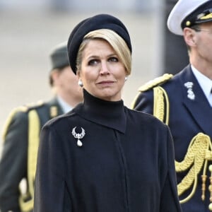 La reine Maxima des Pays-Bas lors de la cérémonie de commémoration pour les victimes de la Seconde Guerre Mondiale sur la place du Dam à Amsterdam.