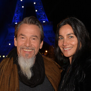 Exclusif - Florent Pagny et sa femme Azucena Caman - Backstage du concert anniversaire des 130 ans de la Tour Eiffel à Paris, qui sera diffusé le 26 octobre sur France 2. Le 2 octobre 2019. © Perusseau-Veeren/ Bestimage 