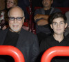 Rene Angelil et son fils Rene-Charles - People au concert de Celine Dion au POPB de Paris, le 5 décembre 2013. 