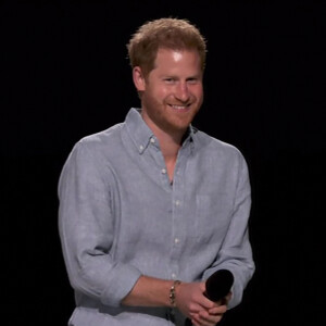 Le prince Harry, duc de Sussex, au concert caritatif Vax Live à Los Angeles.